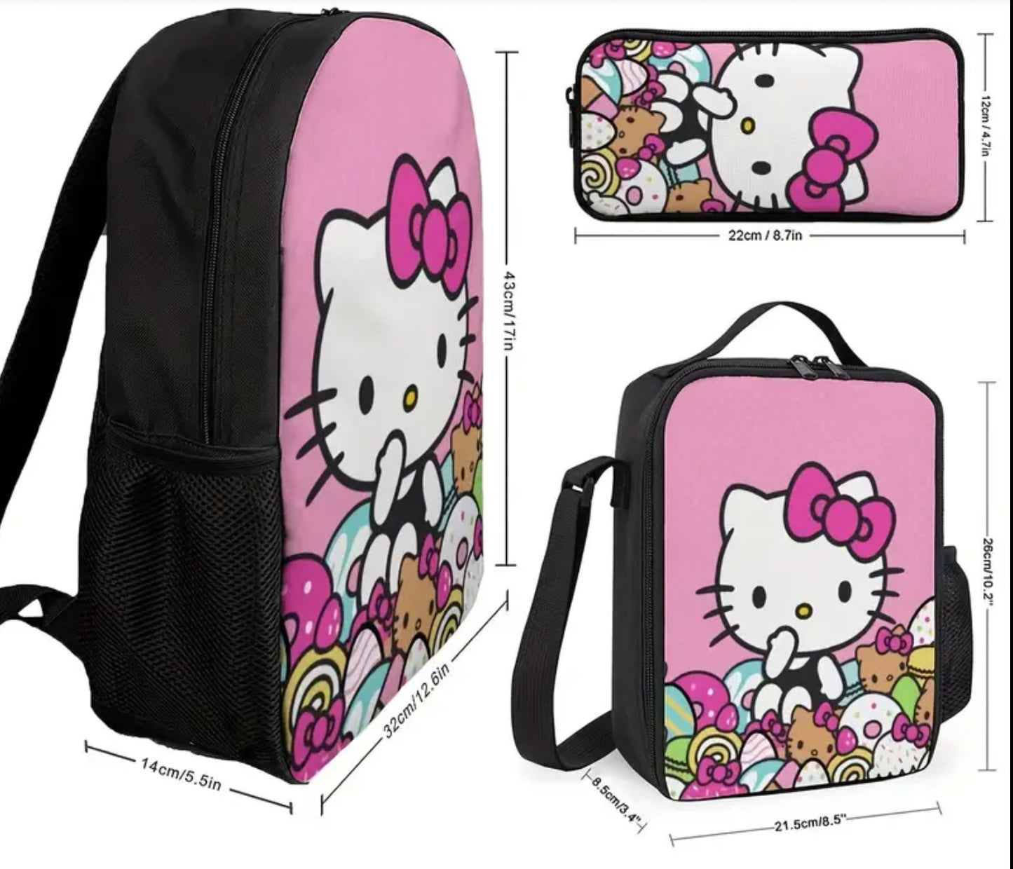 Hello kitty 3pc Backpack