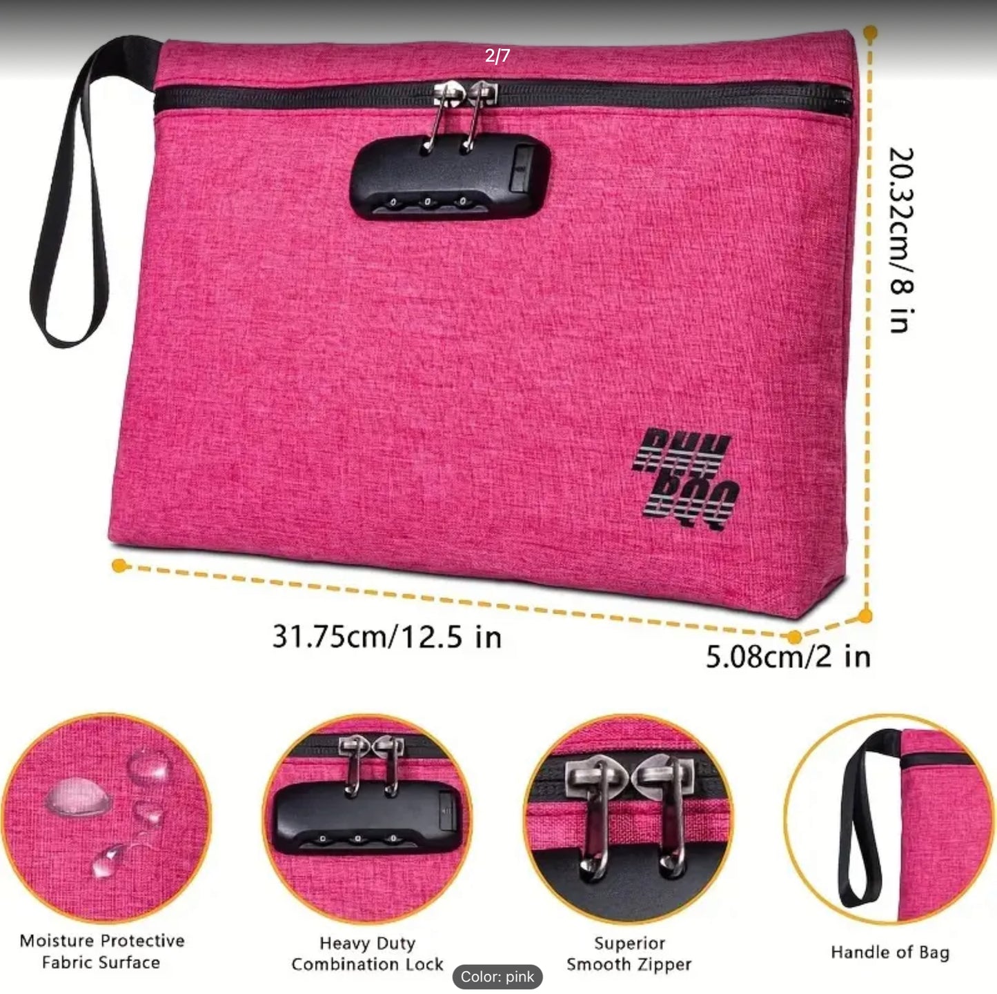 Smell Proof Bag Pink 7 Pcs