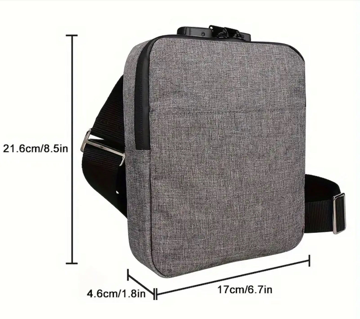 SMELL PROOF CROSSBODY GREY BAG