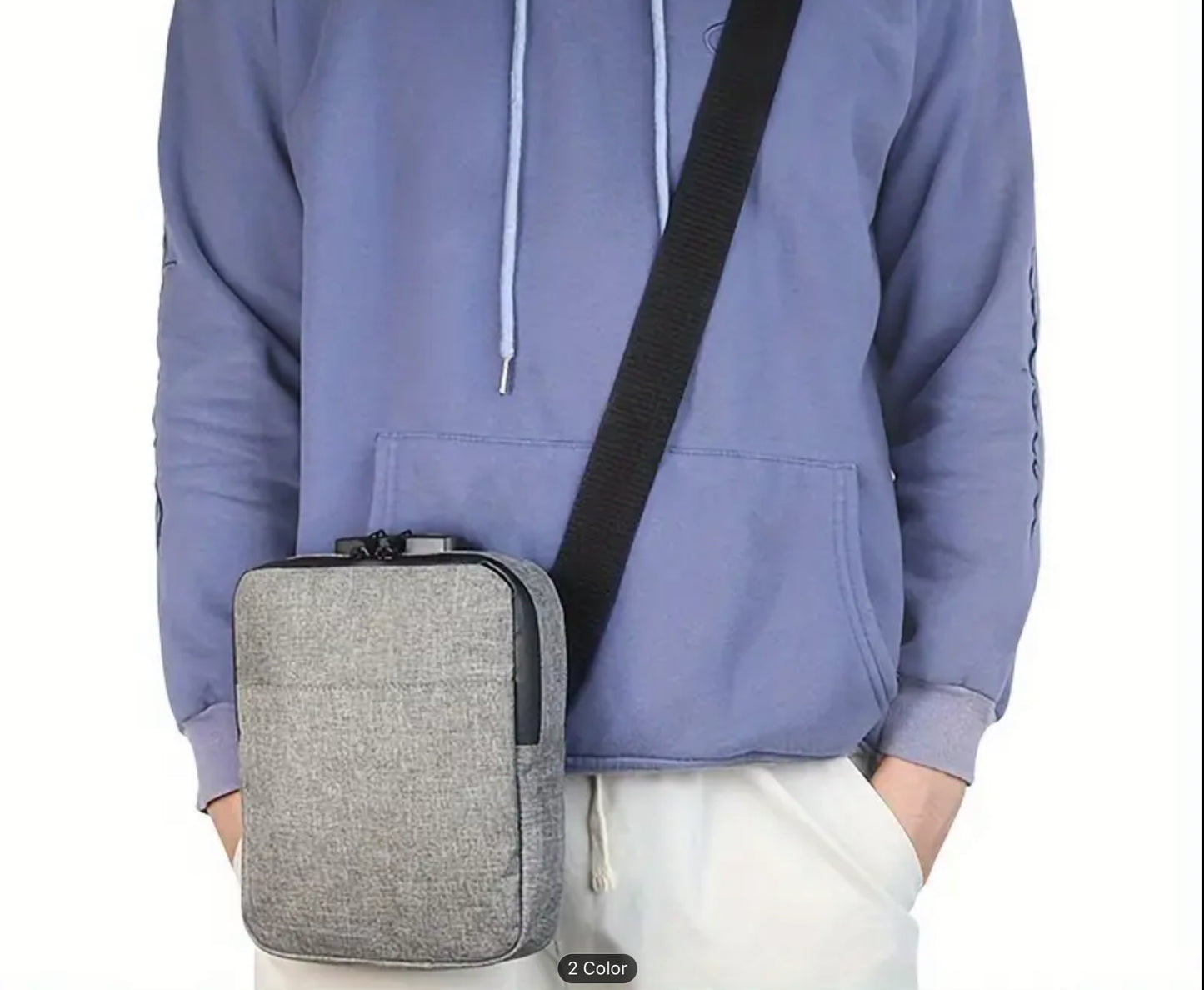 SMELL PROOF CROSSBODY GREY BAG