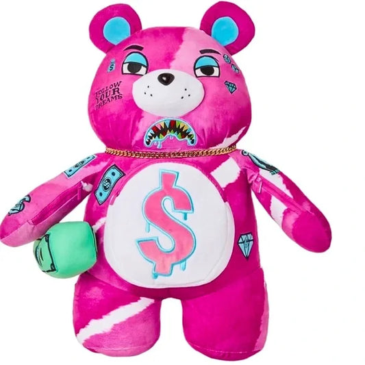 PINK PUNK MONEYBEAR TEDDYBEAR BOOKBAG